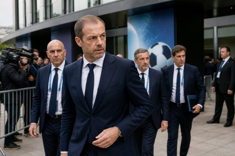 Editorial illustration for UEFA Poised to Lift FIFA Boycott Threat After World Cup Investor Plan Is Shelved