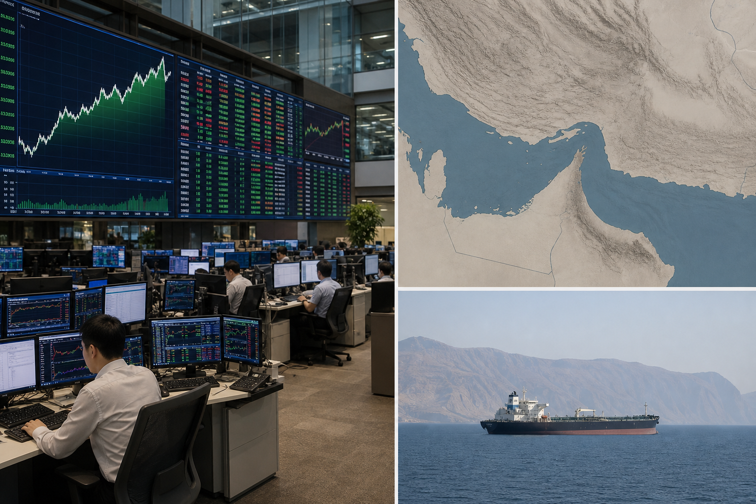 Editorial illustration for Asian Stocks Rise as Oil Falls on Fresh Hopes for Strait of Hormuz Shipping