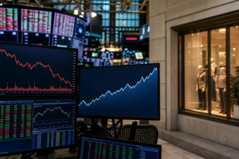 Editorial illustration for Wall Street Slides as Bond Yields Rise and Walmart Sinks