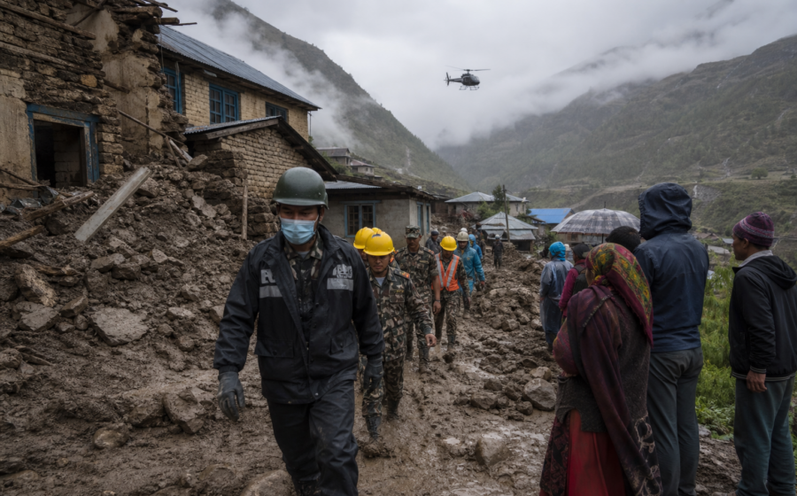 Editorial illustration for Nepal flood survivors recount desperate escapes as families search for the missing