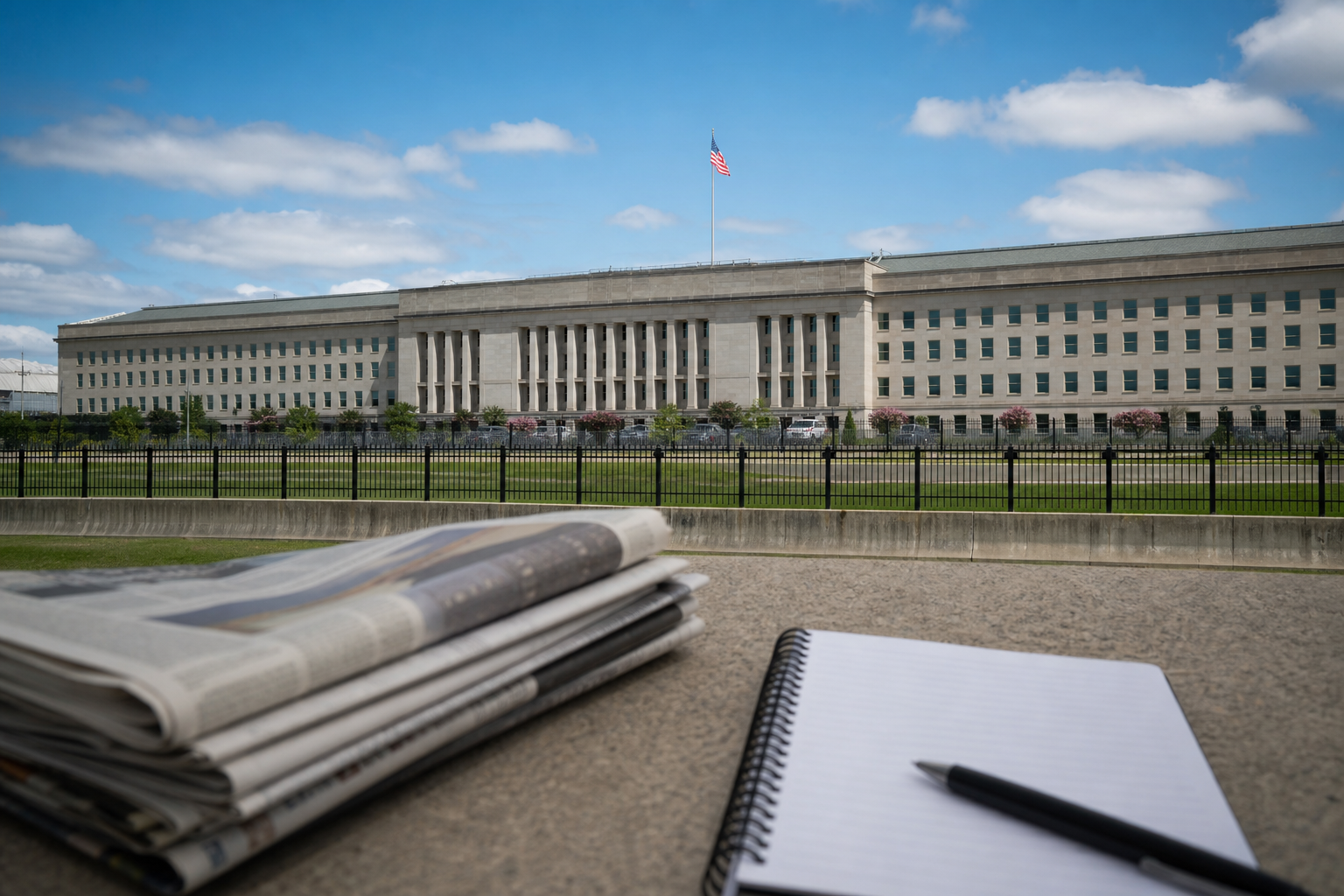 Editorial illustration for Stars and Stripes leaders sue Pentagon over termination notices