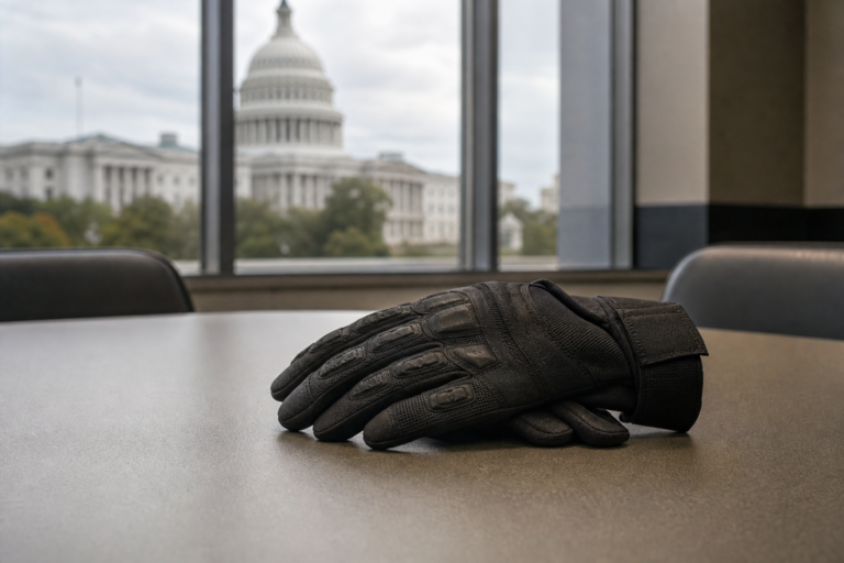Editorial illustration for ICE awards $16.7 million contract for electric-shock gloves after senators urge cancellation