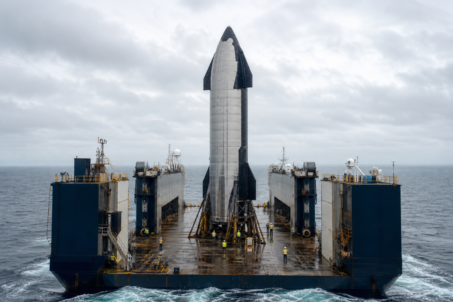 Editorial illustration for SpaceX Recovers Starship From Indian Ocean and Starts Its Return to Texas