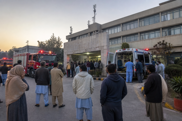 Editorial illustration for Pakistan Suspends 8 Officials After Hospital Nursery Fire Kills 14 Newborns