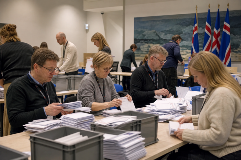 Editorial illustration for Iceland’s EU Talks Referendum Too Close to Call as Early Tallies Shift
