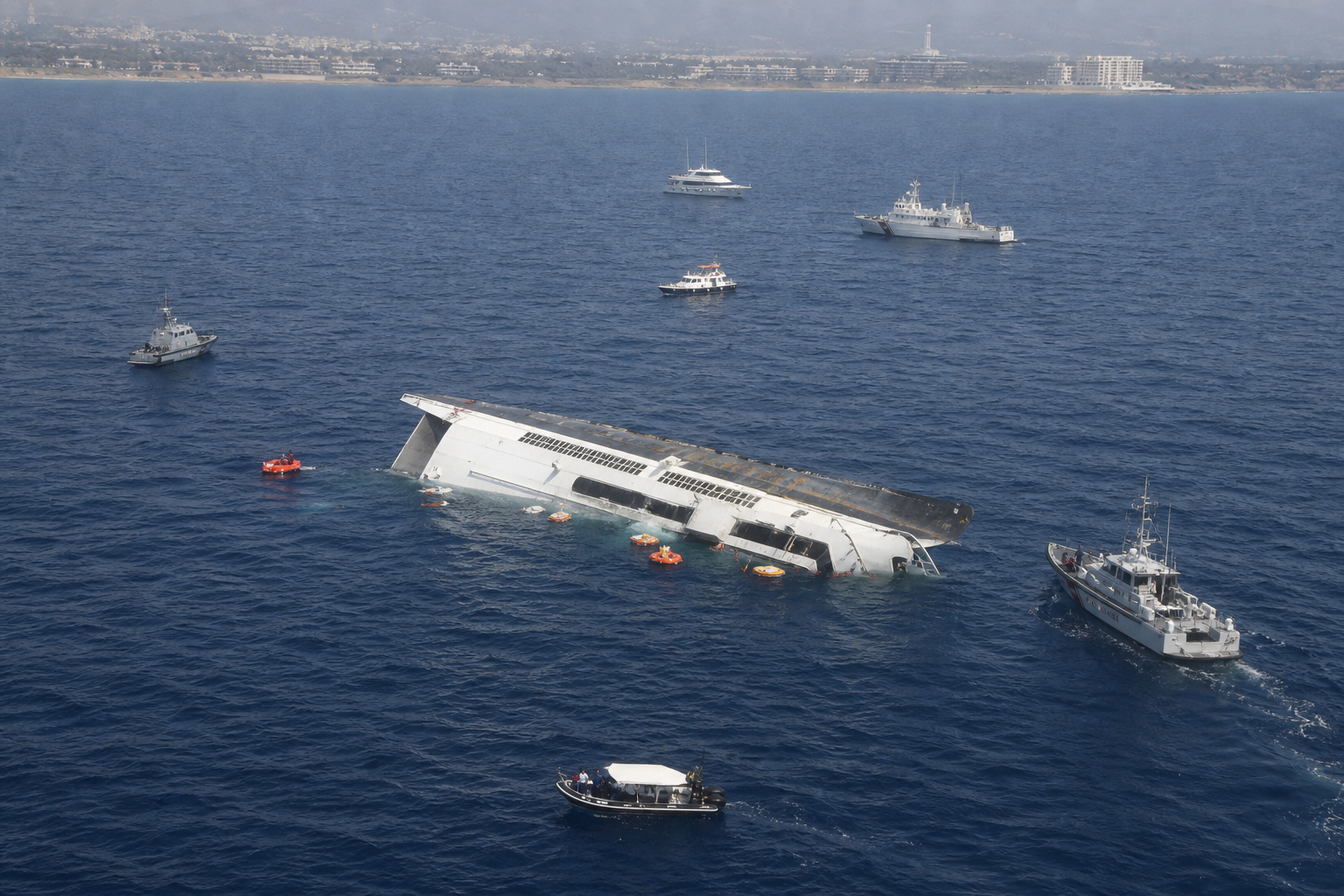Editorial illustration for Rescue Underway After Passenger Ferry Capsizes Off Northern Cyprus