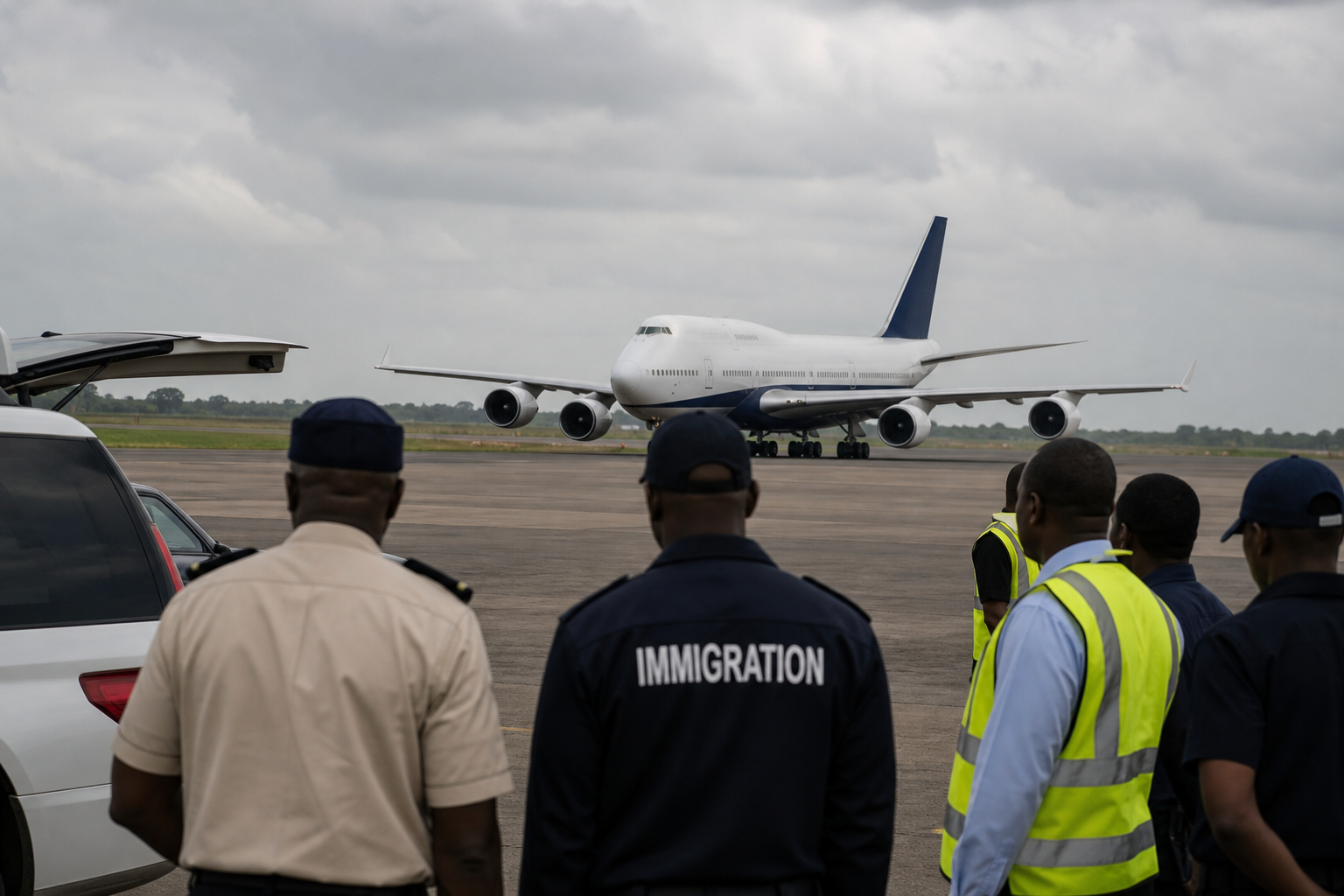 Editorial illustration for Third-Country Deportations Are Expanding. The Hardest Question Is What Happens After the Plane Lands.