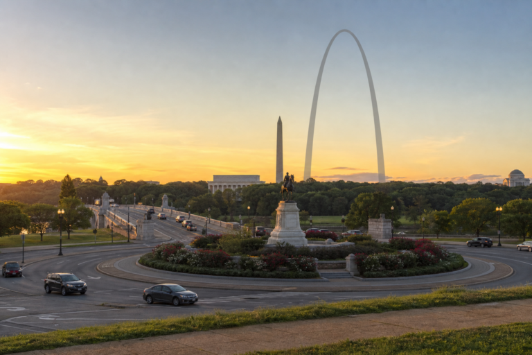 Editorial illustration for Park Service Finds Trump’s Arch Would Harm Historic Vistas — and the Project Still Isn’t Finally Approved