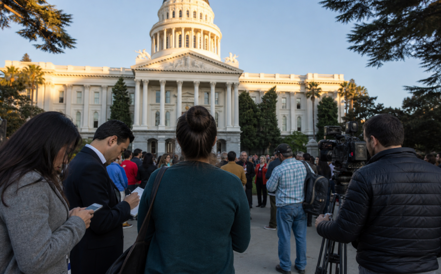 Editorial illustration for California’s New Immigration-Services Privacy Law Does Not Take Effect Until 2027. Its Free-Speech Fight Is Already Here.