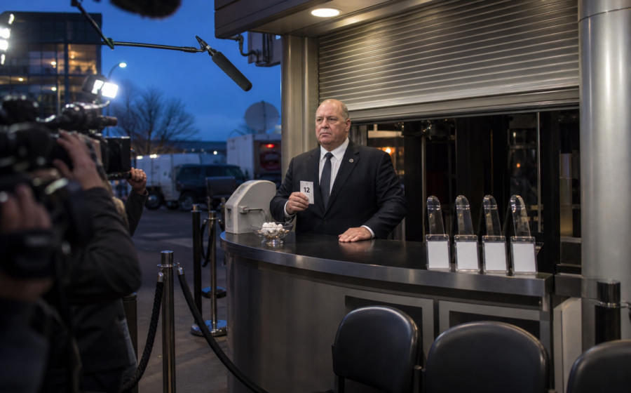 Editorial illustration for Tom Homan Debuts Walk-In Investigation Kiosk Outside Fox Studio