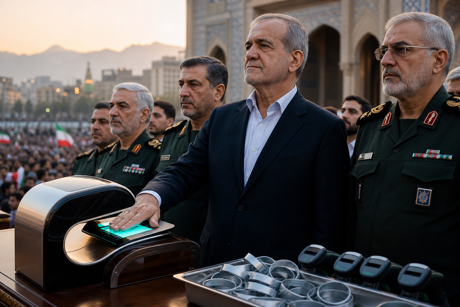 Editorial illustration for Iran Turns Giant Rally Into National Sacrifice Loyalty Program