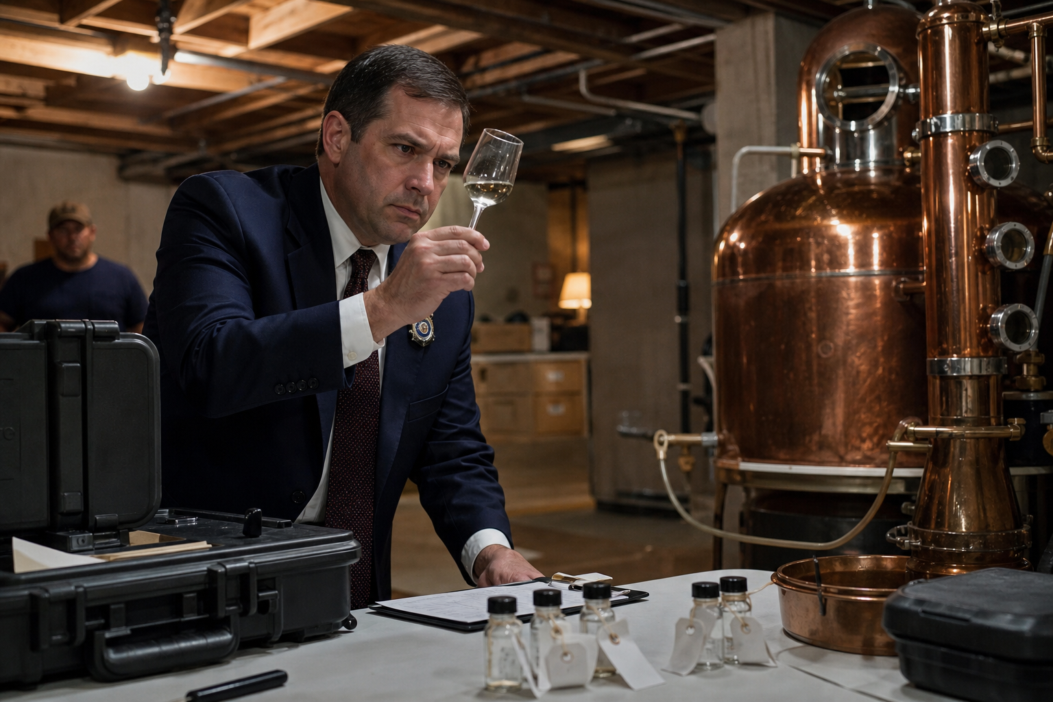 Editorial illustration for ATF Assigns Federal Sommelier to Every Home Distillery