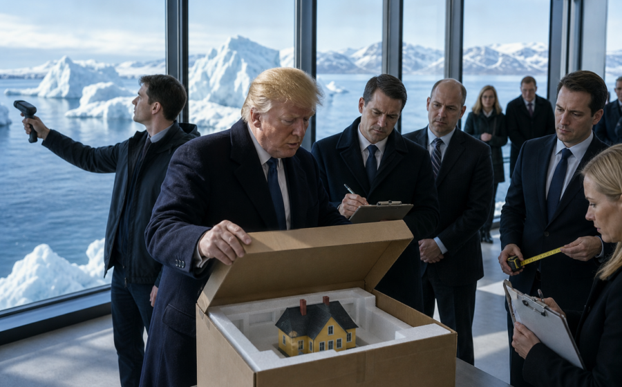 Editorial illustration for Trump Team Puts Greenland on a 30-Day Free Trial