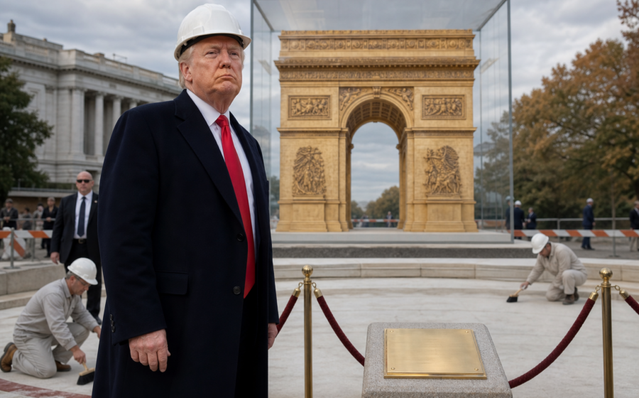 Editorial illustration for Trump Arch Granted Historic Status Before It Exists