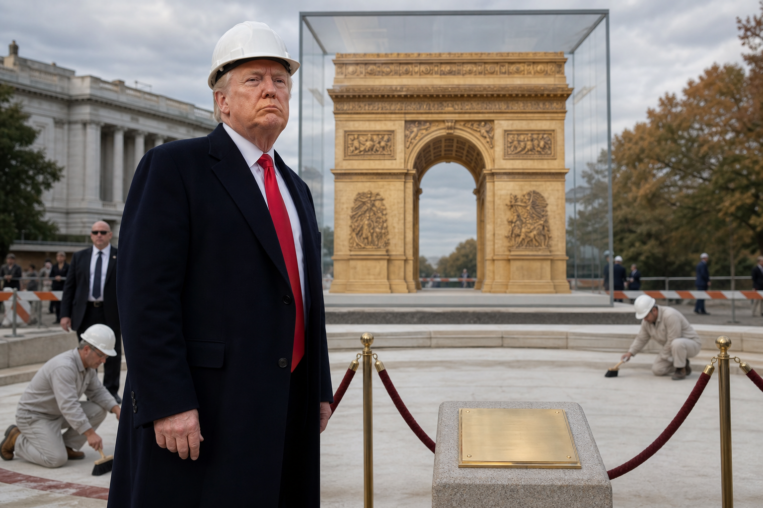 Editorial illustration for Trump Arch Granted Historic Status Before It Exists