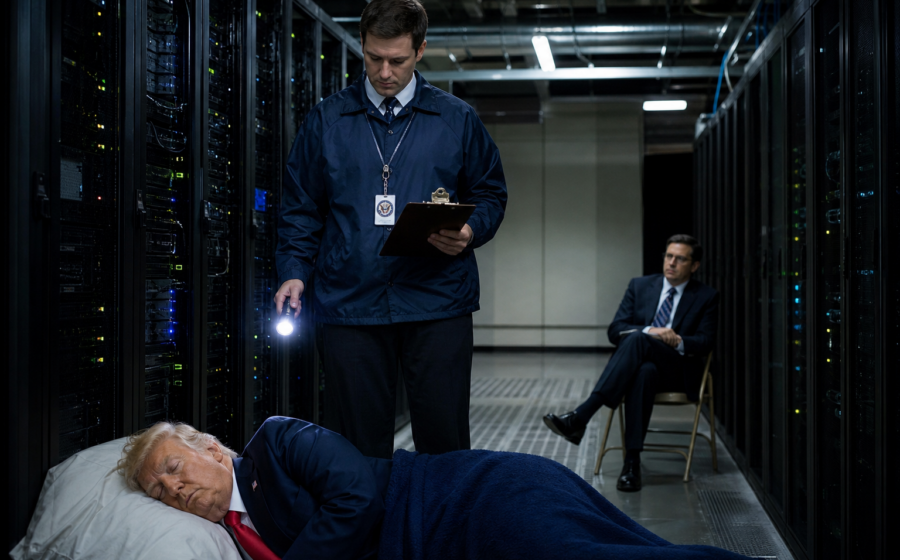 Editorial illustration for Congress Assigns Chaperones to Federal Server Racks