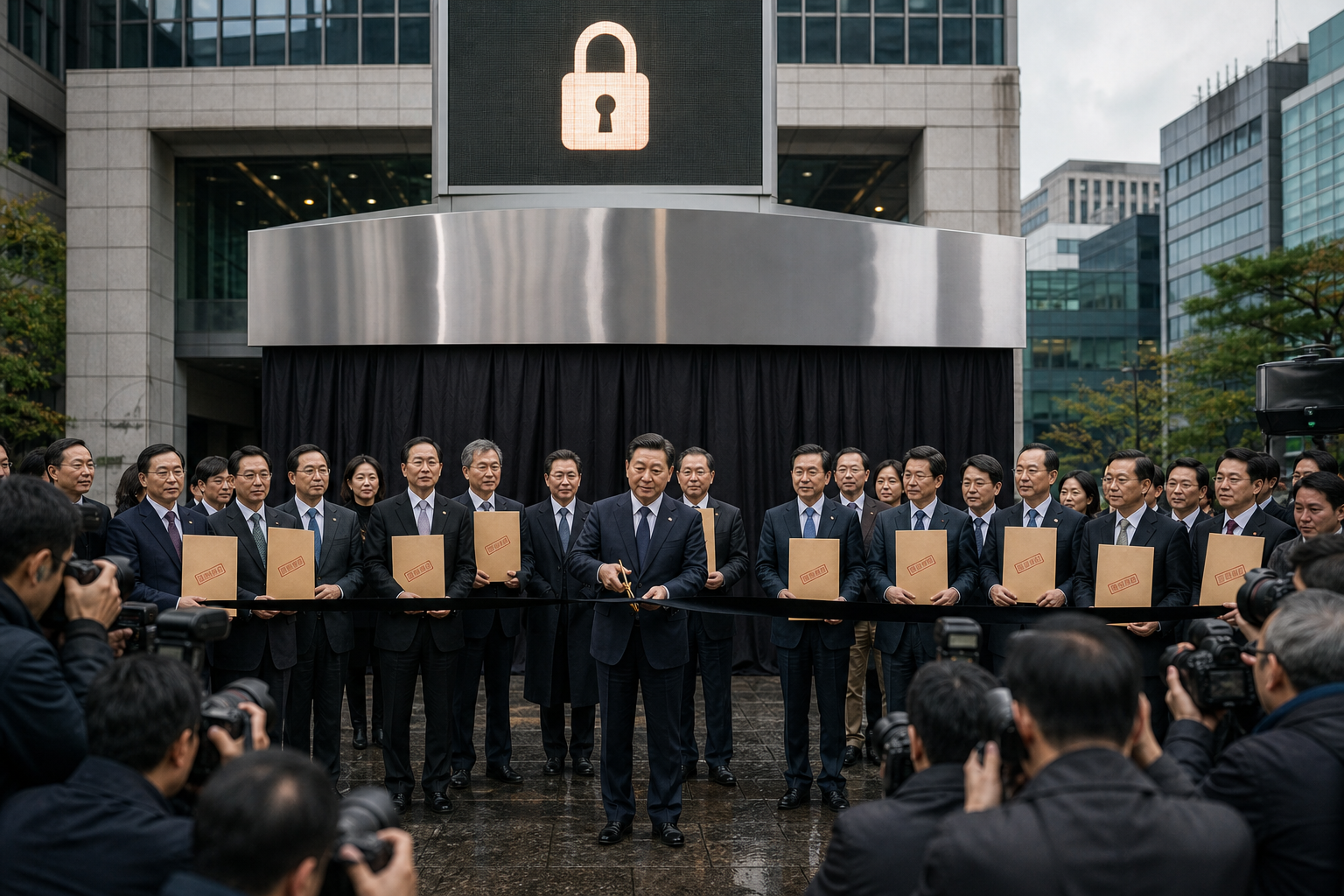 Editorial illustration for Seoul Unveils Giant Ministry of Please Don’t Tell Anyone