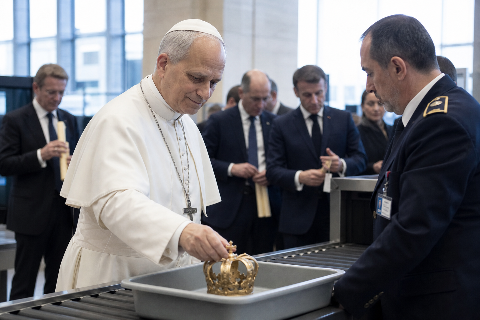Editorial illustration for Pope Leo Makes Europe Check Territorial Ambitions at Security