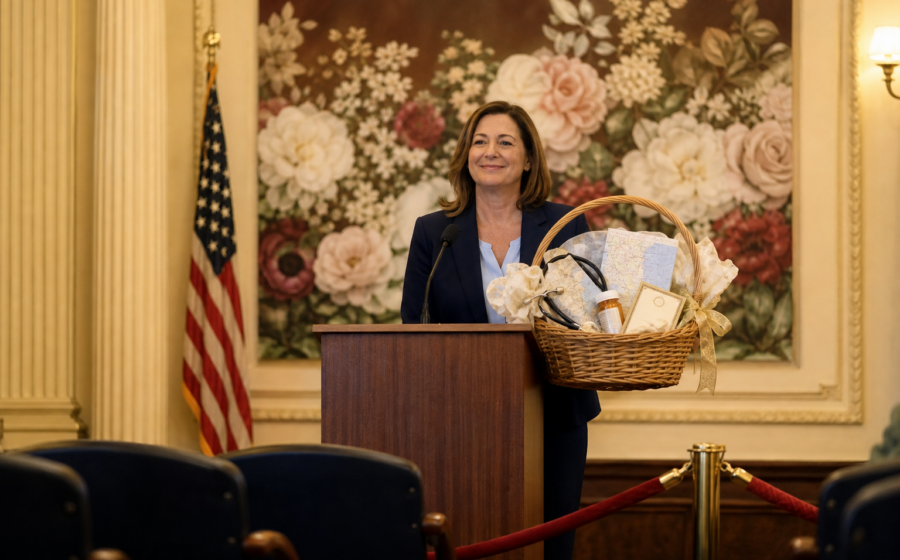 Editorial illustration for Illinois Tells Legal Immigrants Medicaid Was Always a Limited-Edition Welcome Basket