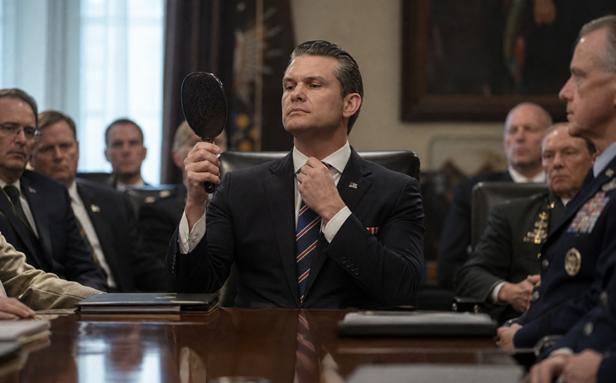Editorial illustration for Tillis Regret Sends Hegseth’s Confirmation to the Behind-the-Scenes Committee