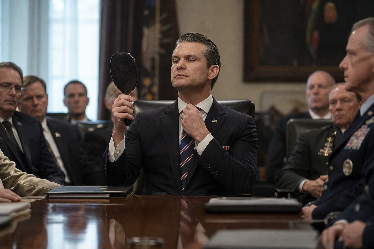 Editorial illustration for Tillis Regret Sends Hegseth’s Confirmation to the Behind-the-Scenes Committee