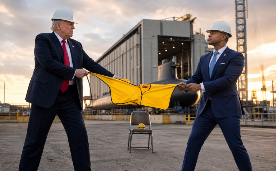 Editorial illustration for Trump and Wes Moore Begin Co-Parenting Maryland’s New Jobs