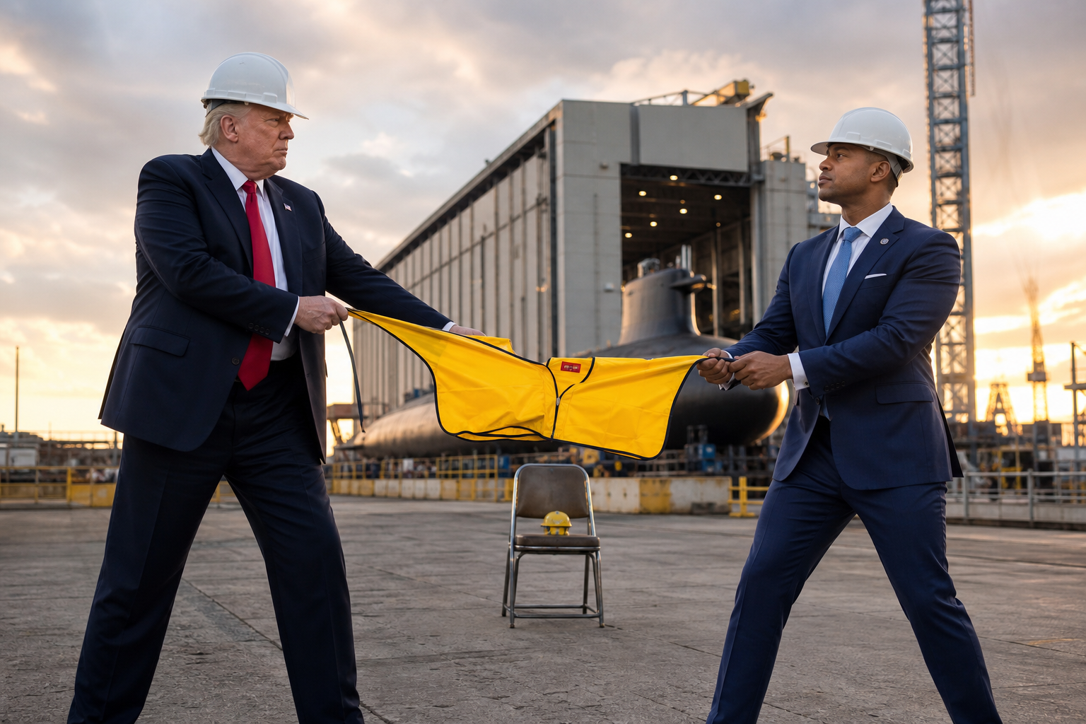 Editorial illustration for Trump and Wes Moore Begin Co-Parenting Maryland’s New Jobs