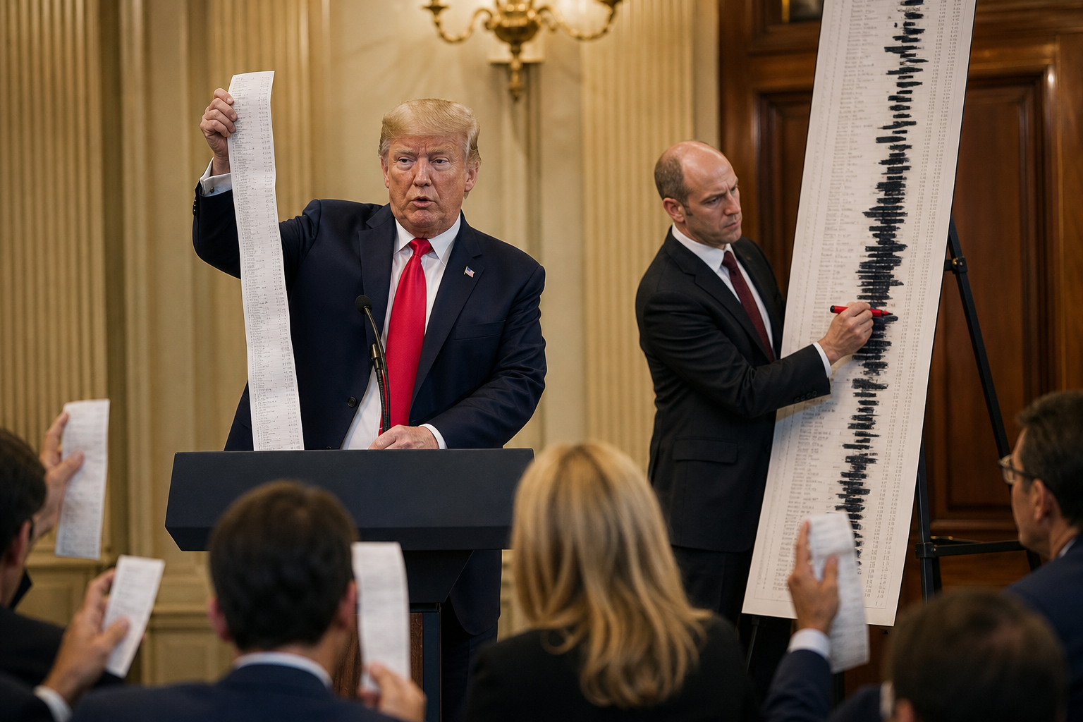 Editorial illustration for Trump Administration Calls Grocery Receipts ‘Unvetted Narratives’