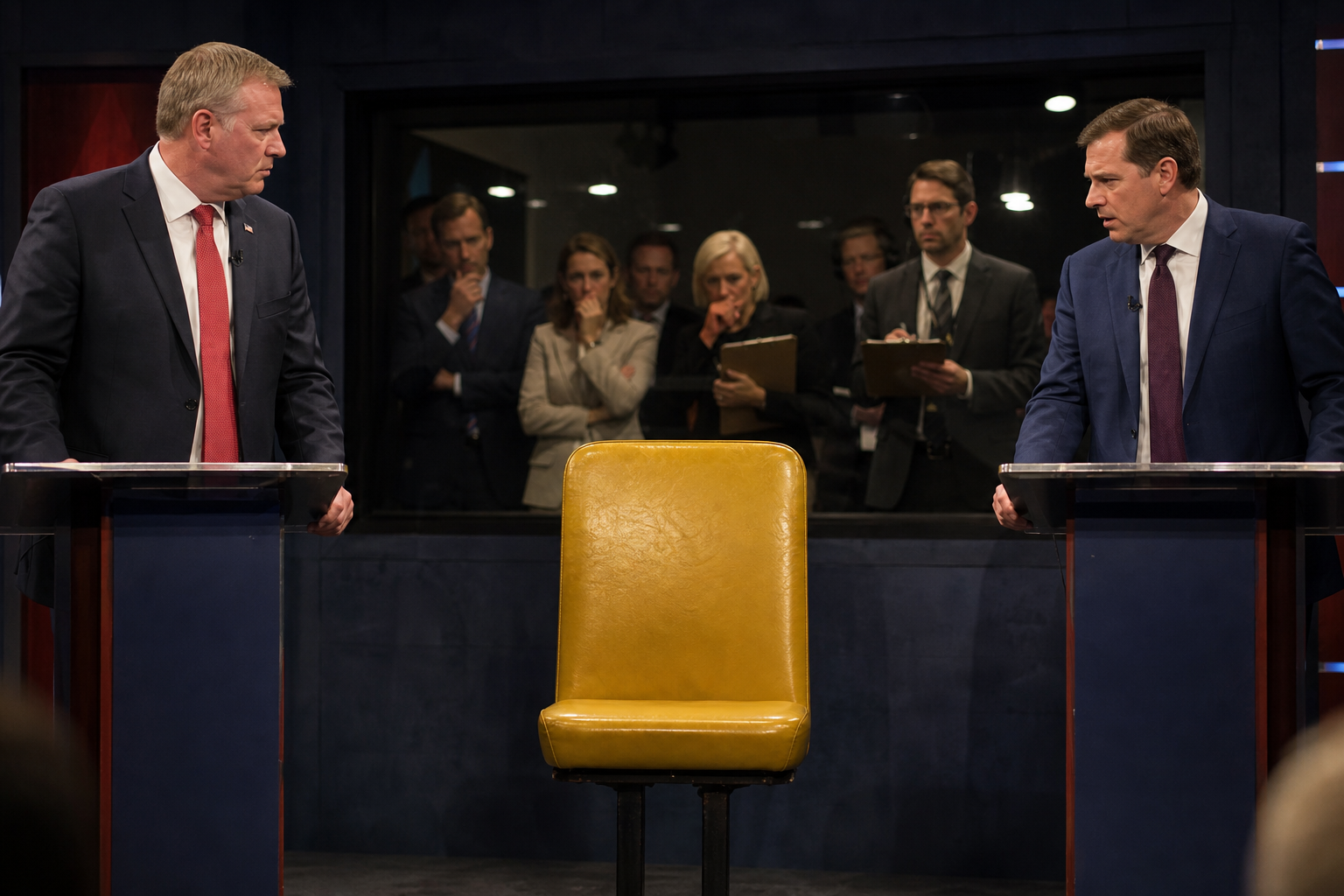 Editorial illustration for Finstad and Johnson Turn Minnesota Debate Into a School-Bus Primary