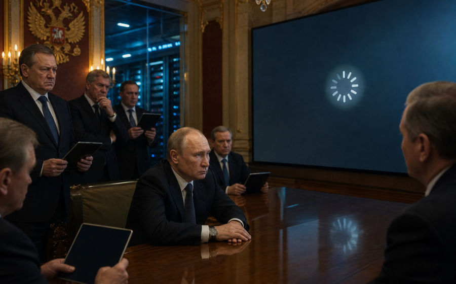 Editorial illustration for Kremlin Calls Yandex Outage a Bold New Firewall Against Unapproved Facts