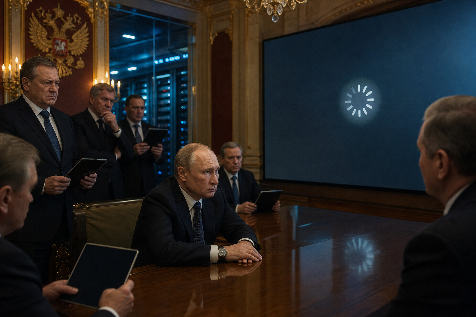 Editorial illustration for Kremlin Calls Yandex Outage a Bold New Firewall Against Unapproved Facts