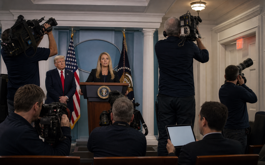 Editorial illustration for DOJ Tells Networks They Can’t All Look at Trump the Same Way