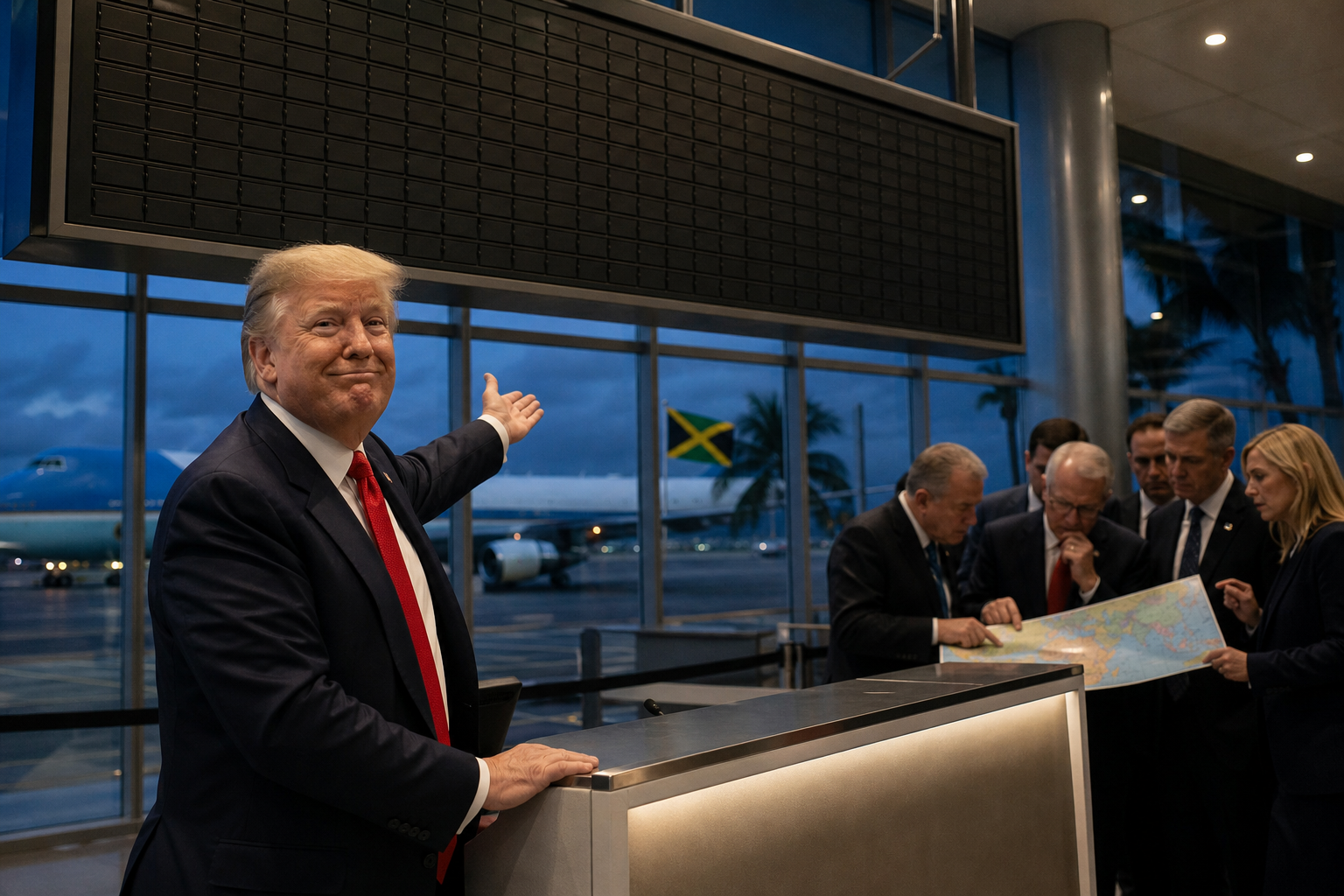 Editorial illustration for Jamaica’s New Transit Deal Makes U.S. Deportation a Connecting Flight