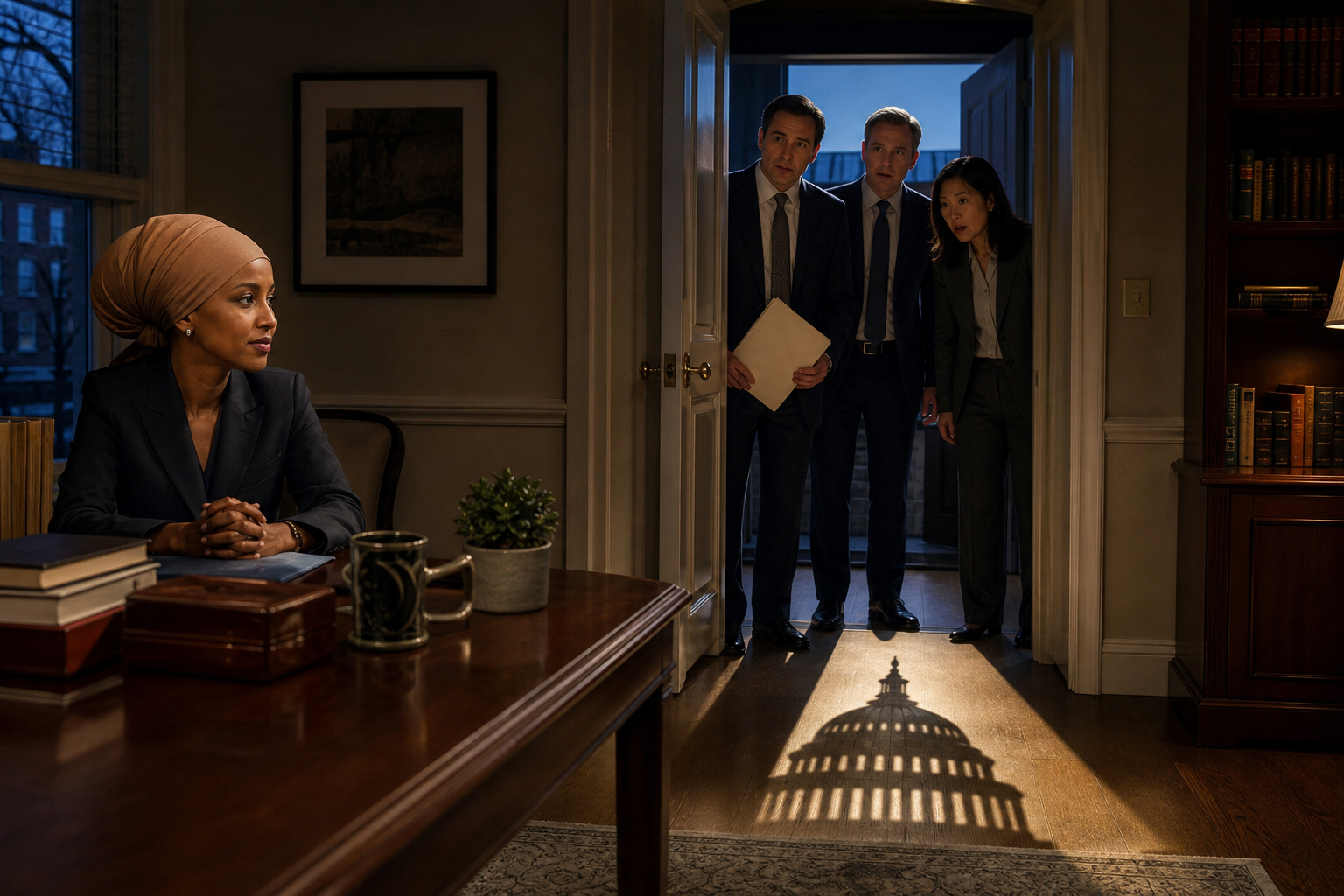 Editorial illustration for DOJ Discovers Ilhan Omar’s Home May Contain the Government