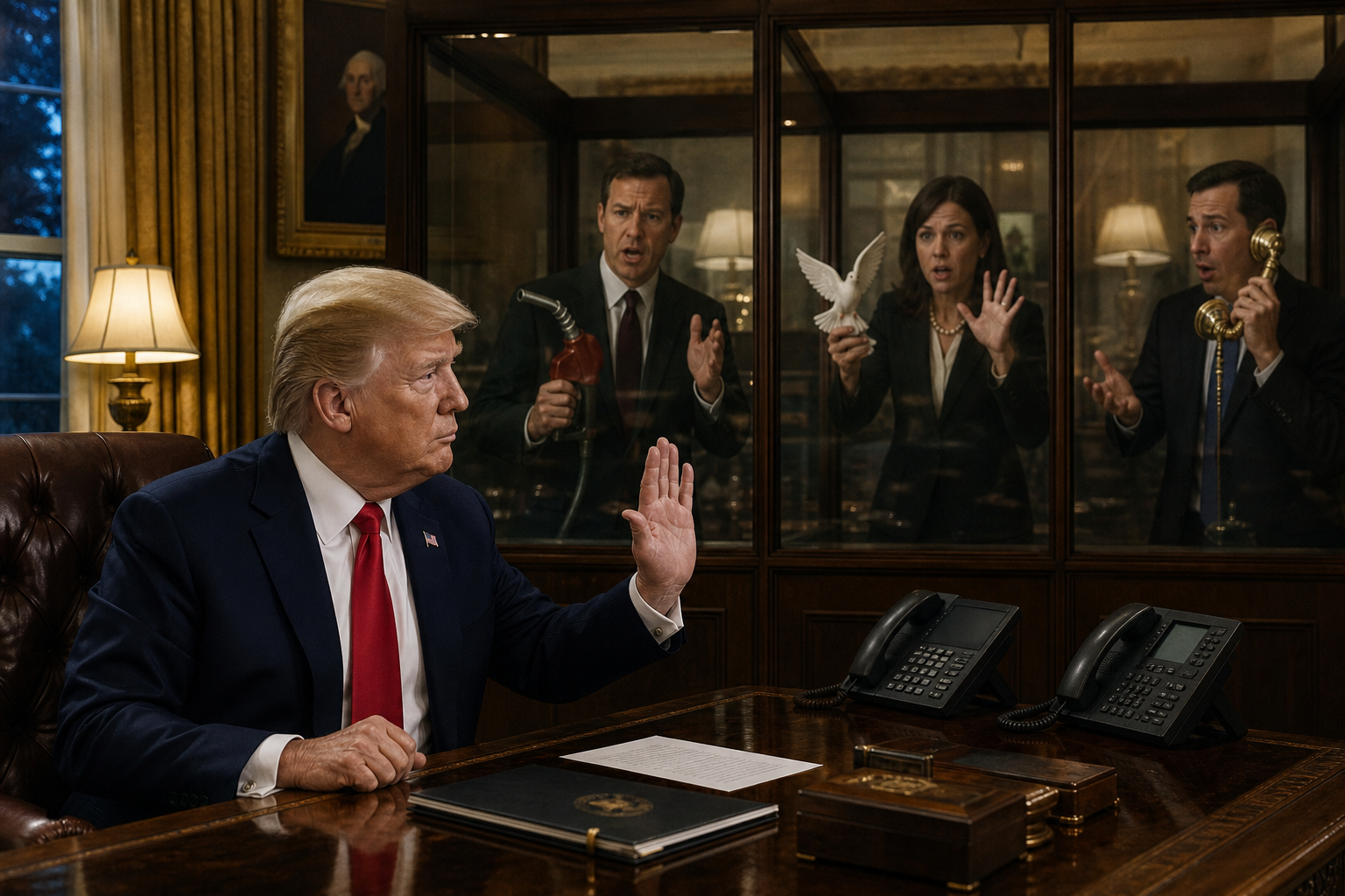 Editorial illustration for Trump Orders His Own Promises to Stop Talking About Saudi Arabia