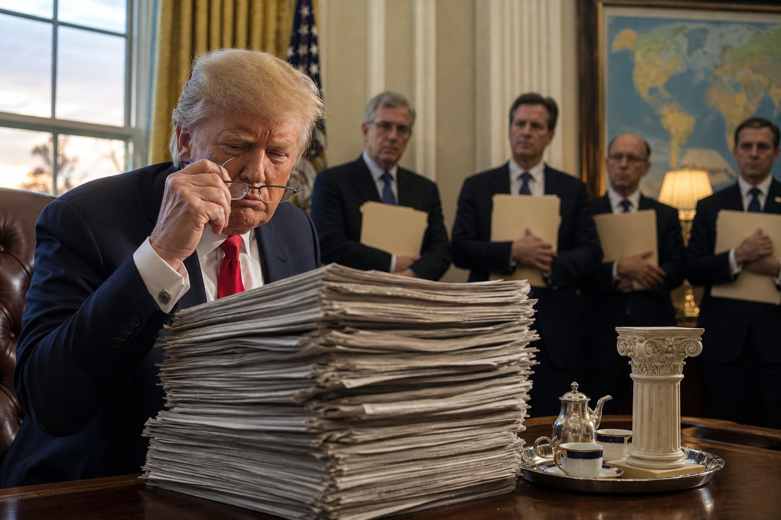 Editorial illustration for Trump Makes Ambassadors Responsible for Whatever He Hates Reading