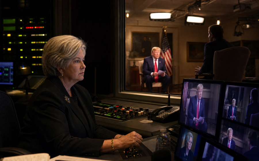 Editorial illustration for Susie Wiles Gives White House Jobs Their Final Interview on Fox