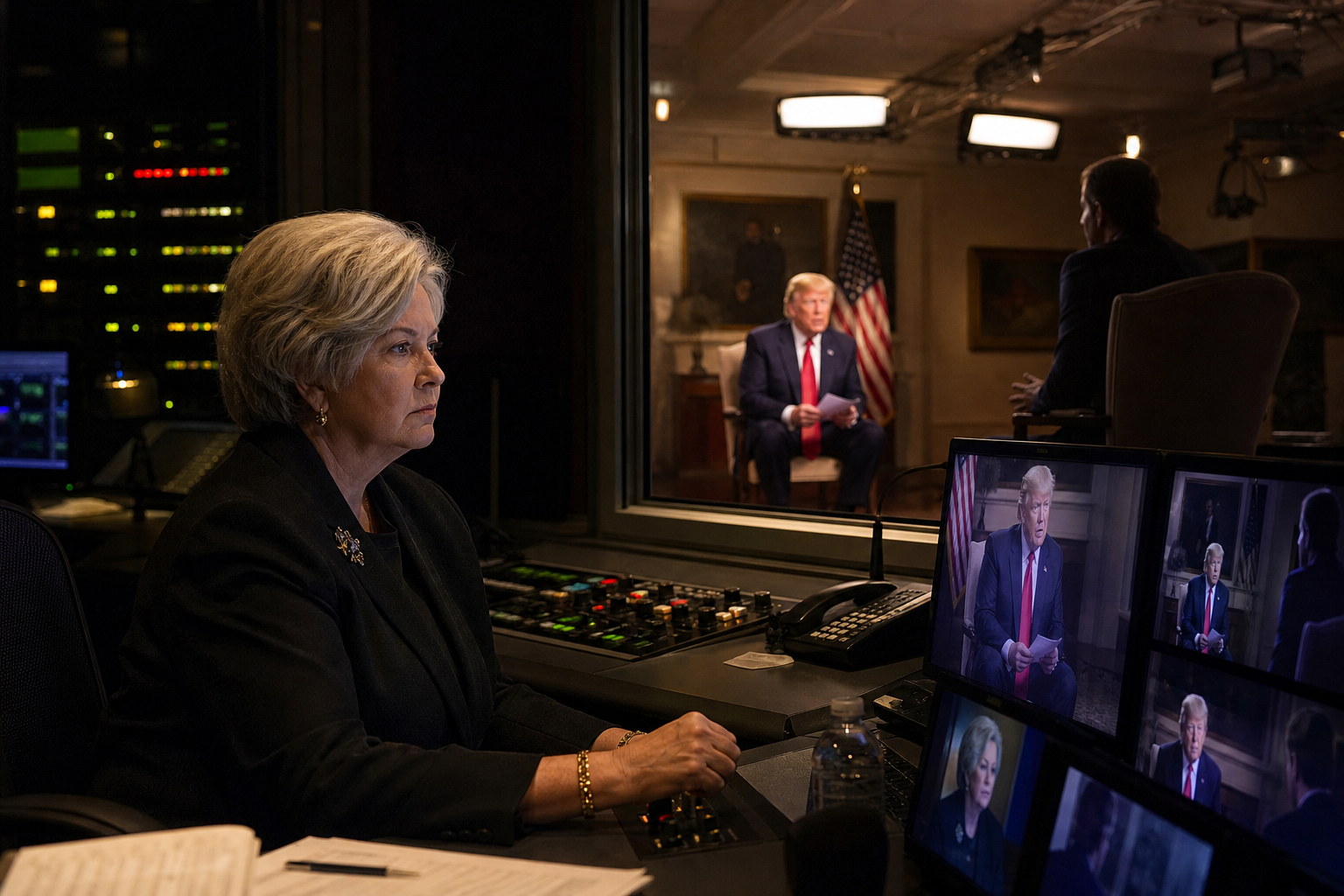 Editorial illustration for Susie Wiles Gives White House Jobs Their Final Interview on Fox