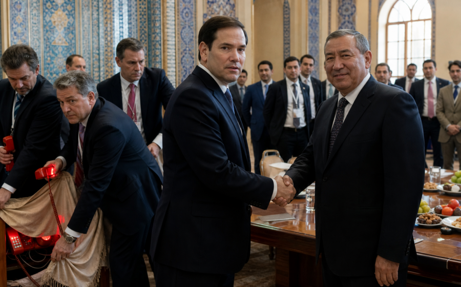 Editorial illustration for Marco Rubio Makes Foreign Leaders Qualify for a Visit by Not Needing One