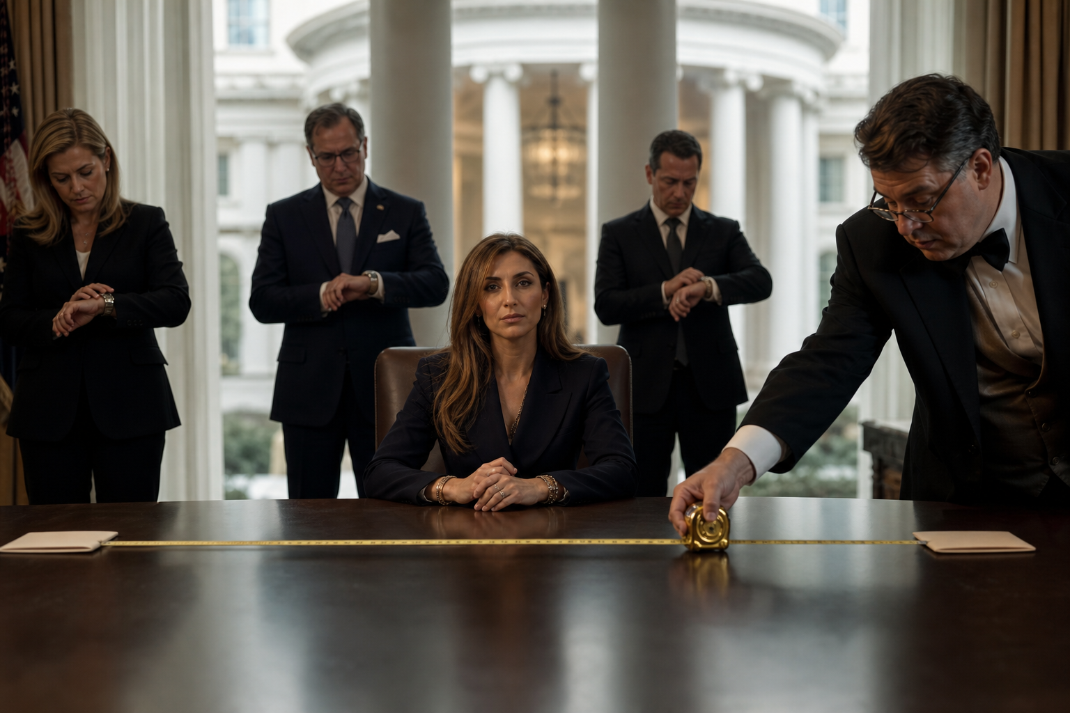 Editorial illustration for Habba’s $50 Million Deal Prompts White House to Hire a Coincidence Coach