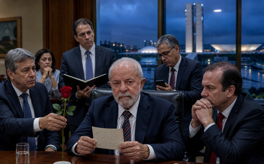 Editorial illustration for Lula Makes Brazil’s Cabinet Practice Its ‘I Can Change’ Speech