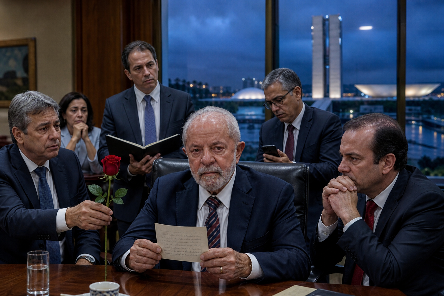 Editorial illustration for Lula Makes Brazil’s Cabinet Practice Its ‘I Can Change’ Speech