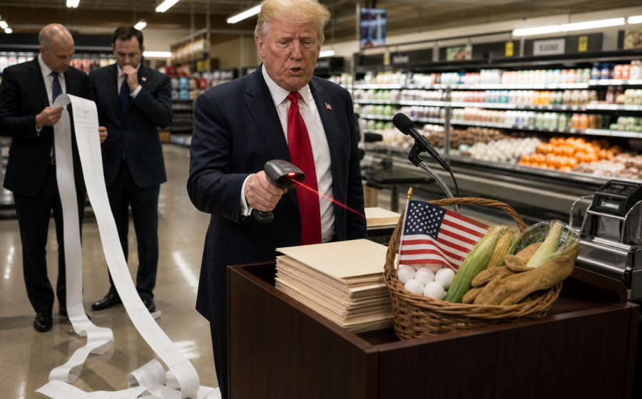 Editorial illustration for Midwest Voters Put Every Campaign Promise Through the Price Scanner
