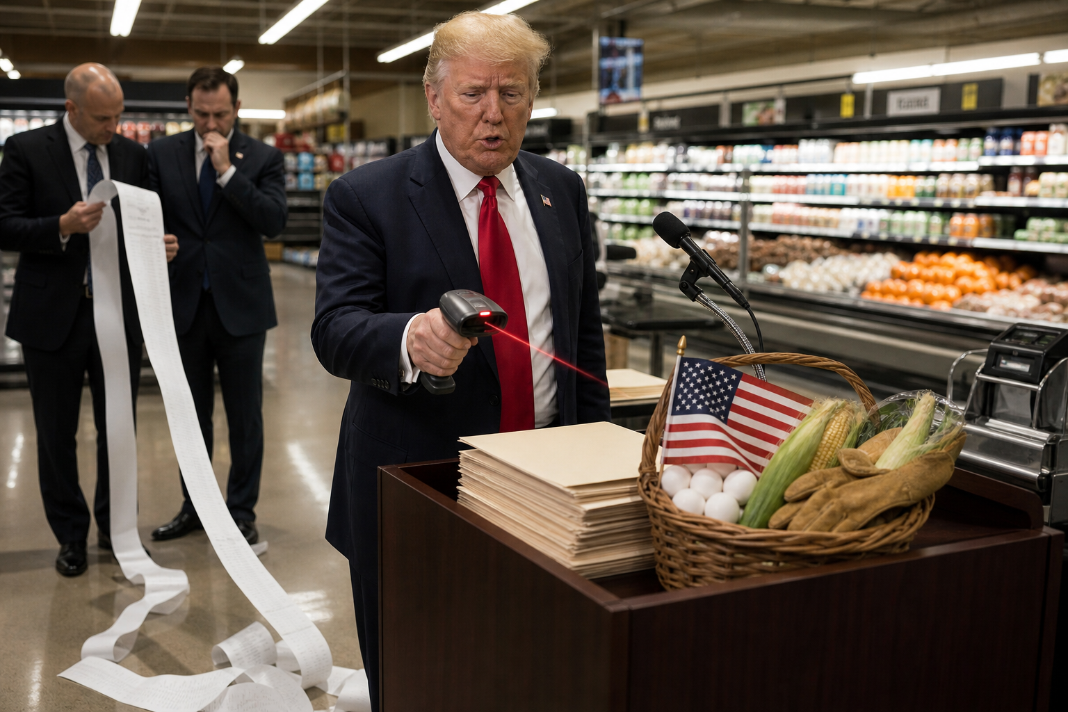 Editorial illustration for Midwest Voters Put Every Campaign Promise Through the Price Scanner