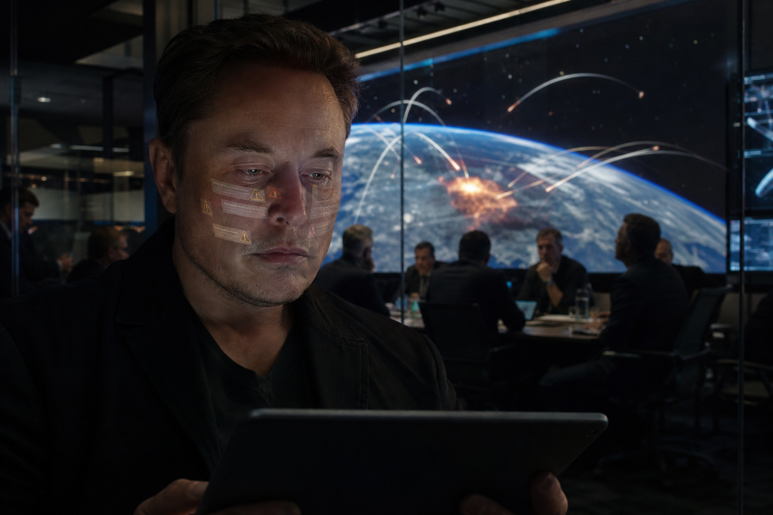 Editorial illustration for Elon Musk Sends Ukraine’s War to Content Moderation