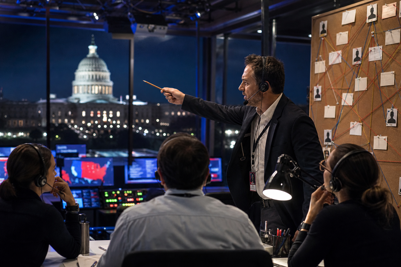 Editorial illustration for Fox Gives Congress Notes Before Its Big Midterm Season Finale