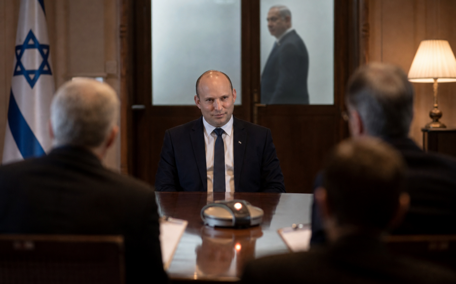 Editorial illustration for Naftali Bennett’s Comeback Requires Israel to Call His References