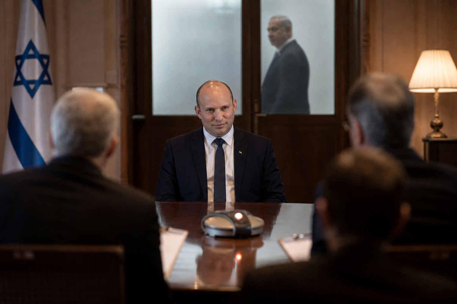 Editorial illustration for Naftali Bennett’s Comeback Requires Israel to Call His References
