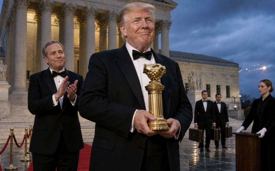 Editorial illustration for Trump and Texas Win Best Original Lawsuit Against Themselves