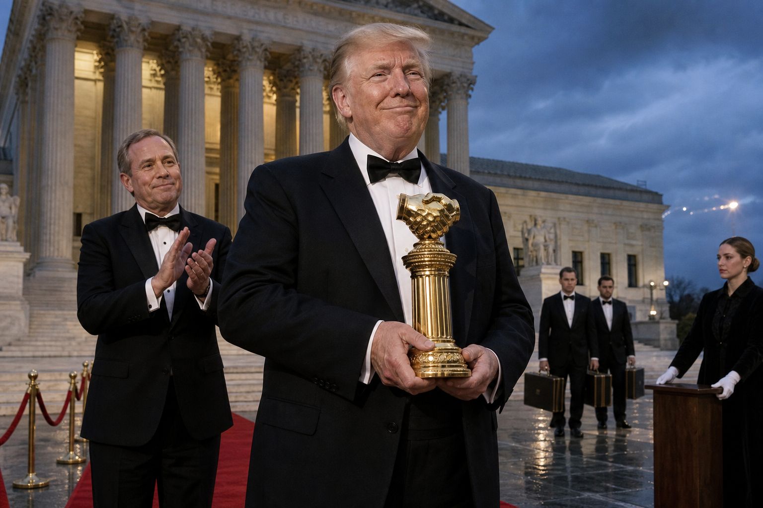 Editorial illustration for Trump and Texas Win Best Original Lawsuit Against Themselves